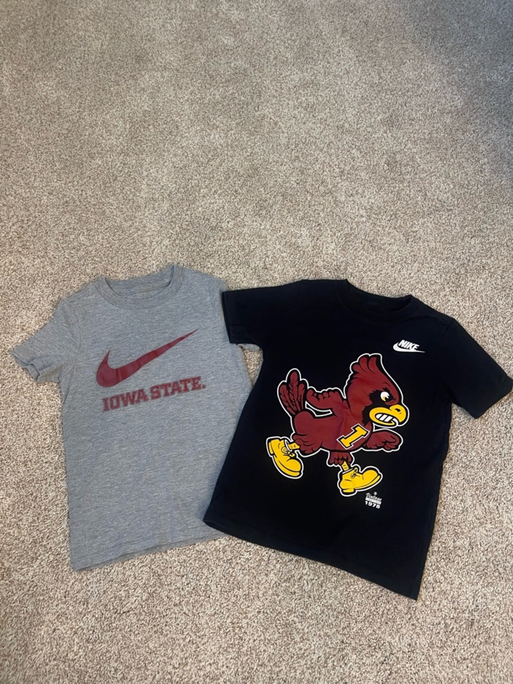 Nike Black Iowa State Cardinal Mascot Tee with Gray Nike Logo Tee